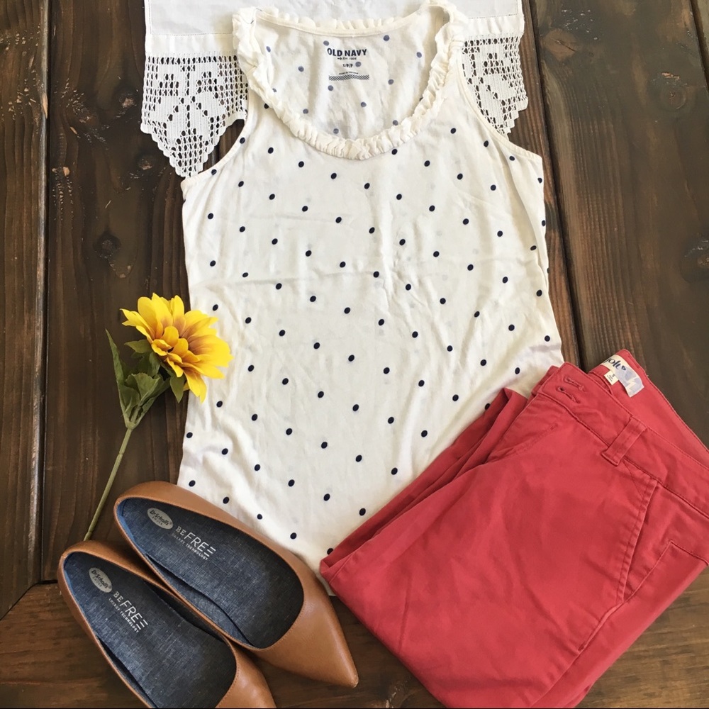 Old Navy Size Small Polka Dot/Ruffle Tank